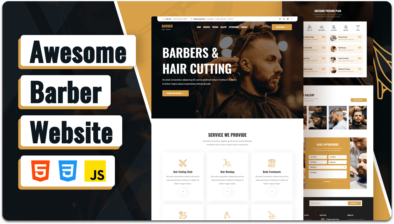 Barbershop website design
